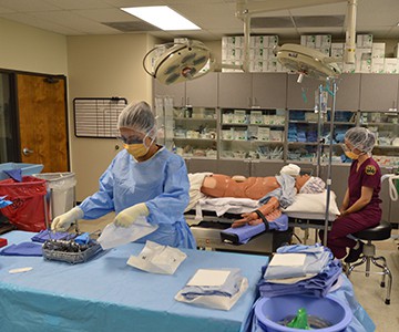 SJVC Fresno Surgical Technology program students in training