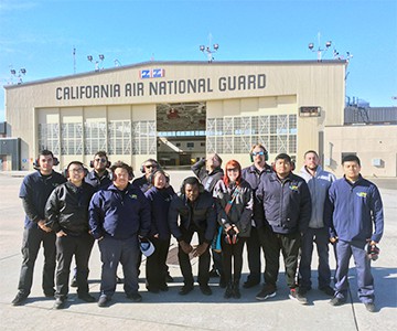 Aviation Maintenance students took field trip to visit California Air National Guard
