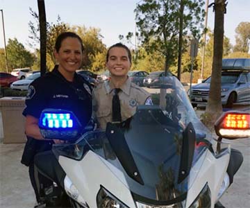 Temecula Corrections student Madison Olson with Officer Jen