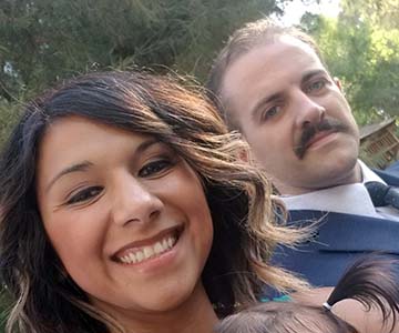 Visalia Dental Assisting student Jared Ray with wife