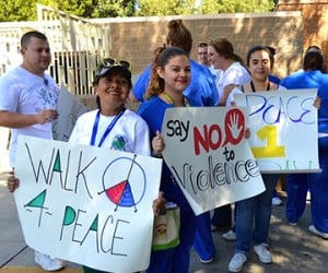 Bakersfield SJVC students walk for Peac One Day