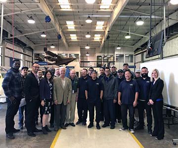 Congressman Jim Costa meeting with SJVC Aviation students, faculty and staff