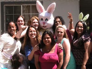 SJVC SIFE and PT Club Students with Easter Bunny