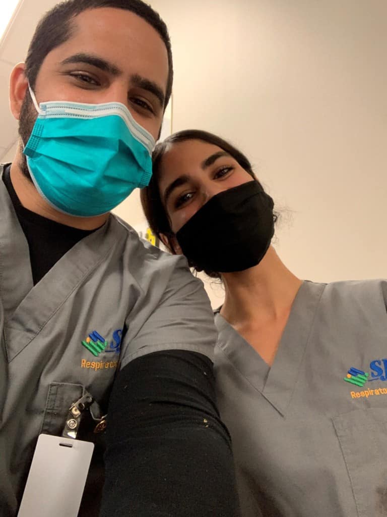 Respiratory Therapy students Yama Rustam and Tina Mendes